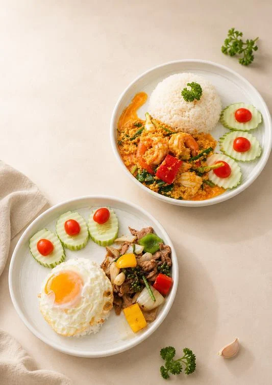 Rice dishes from the café's menu