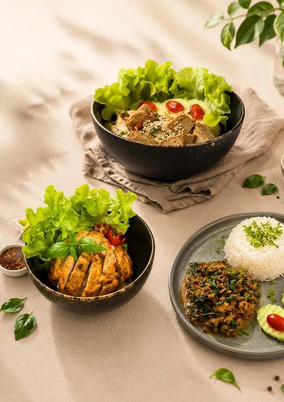 Plant-based dishes from the café's menu